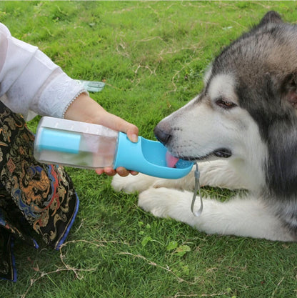 3-in-1 Portable Pet Water Bottle – Water, Food & Waste Bag Dispenser for Dogs